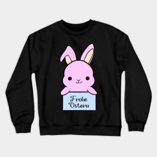 Pink chubby bunny wishes you a Happy Easter Crewneck Sweatshirt